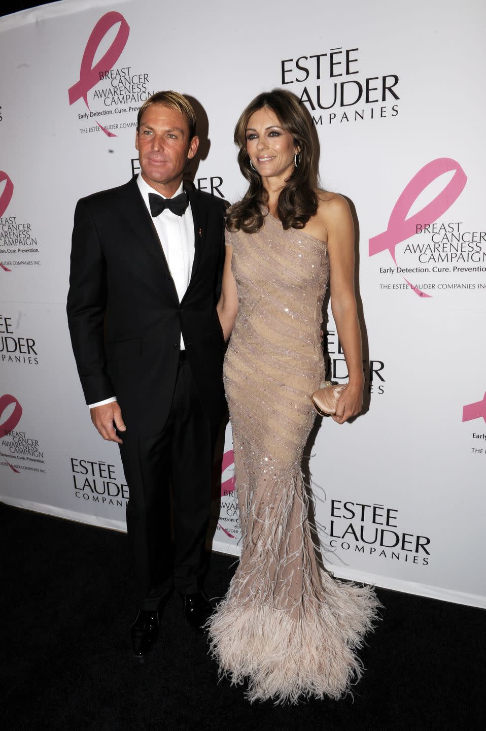liz hurley attends breast cancer charity event