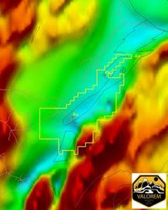 Residual Mag of Prospect area, the eastern mag high boundary is on the property