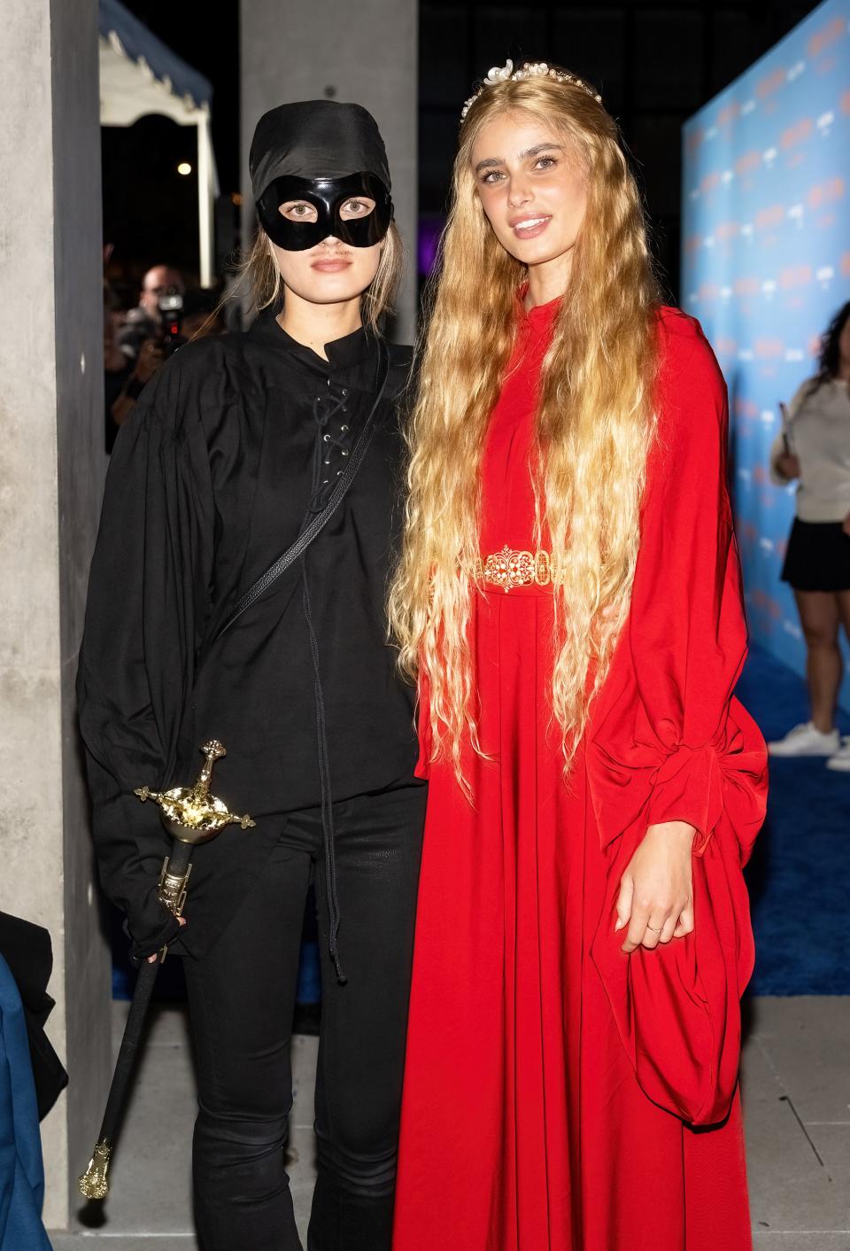 Taylor Hill and Mackinley Hill dressed as Buttercup and Wesley from "The Princess Bride" for Heidi Klum's annual Halloween party