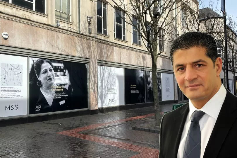 The former Marks and Spencer store in Middlesbrough and (right) Nasser Din