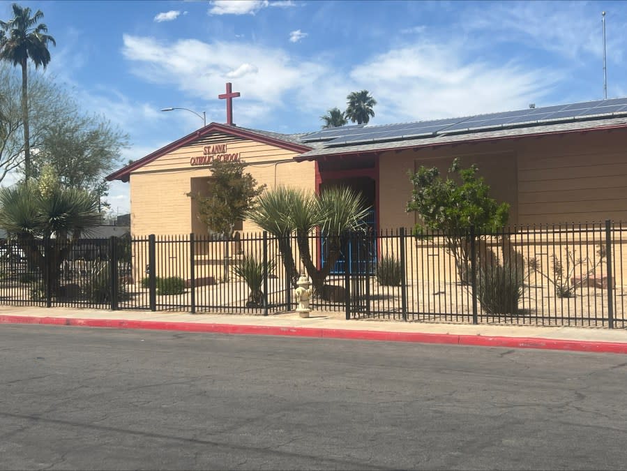 St. Anne Catholic School at 1813 S. Maryland Pkwy. in Las Vegas. (Lauren Negrete/KLAS)