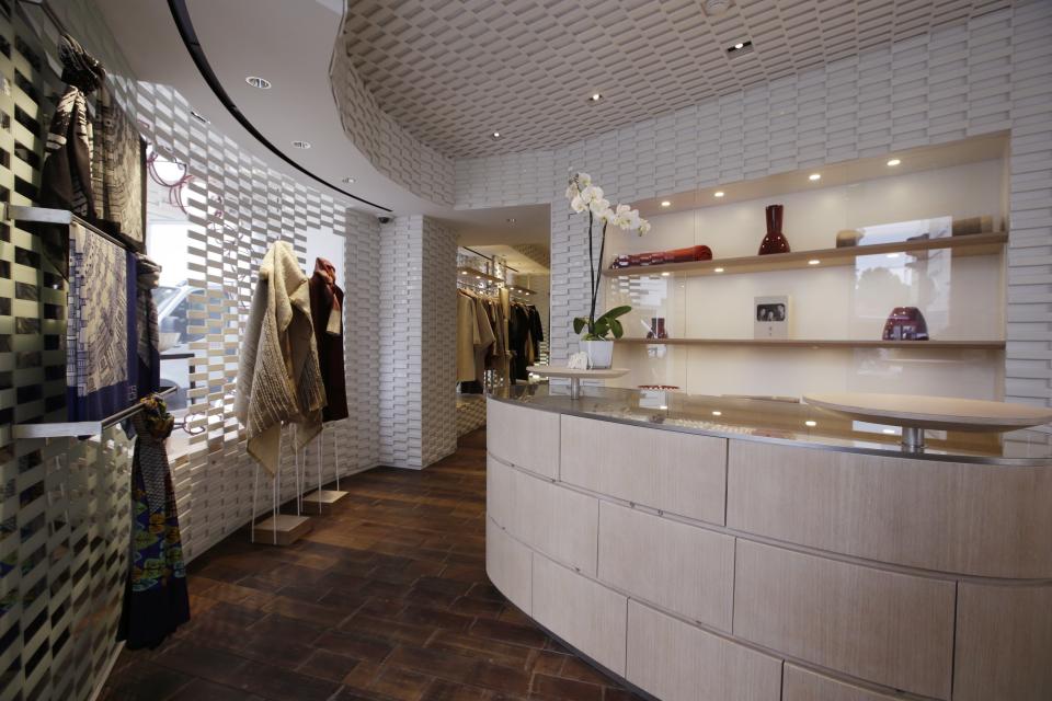 General view of the shop of the young brand Shang Xia on its opening day in Paris