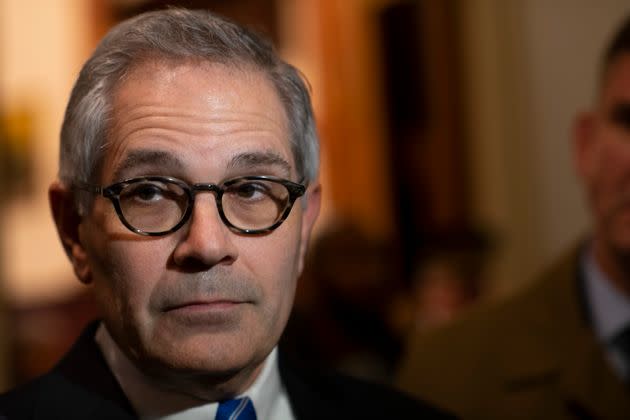 Philadelphia District Attorney Larry Krasner, a more progressive Democrat, has butted heads with Shapiro over the years. (Photo: Mark Makela/Getty Images)