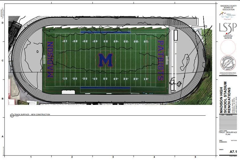 Thanks in part to a $2.5 million grant from the state, Madison High School will begin construction on stadium renovations - which includes a new track surface - beginning in November.