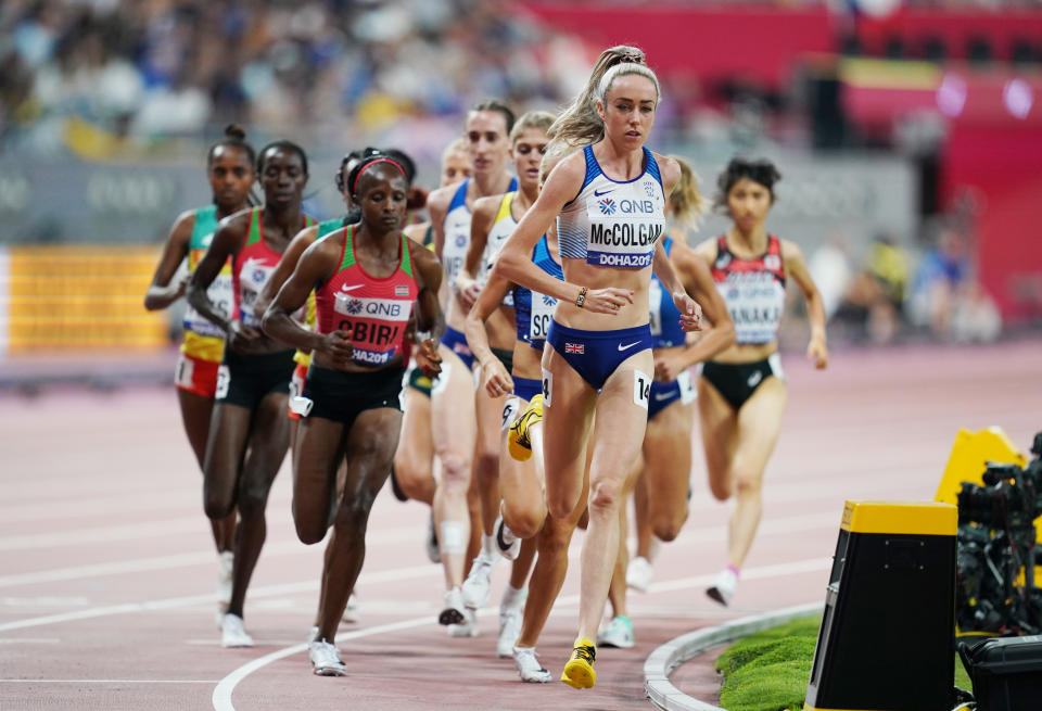 Britain's Eilish McColgan in action in the women's 5000m final in Doha REUTERS/Aleksandra Szmgiel