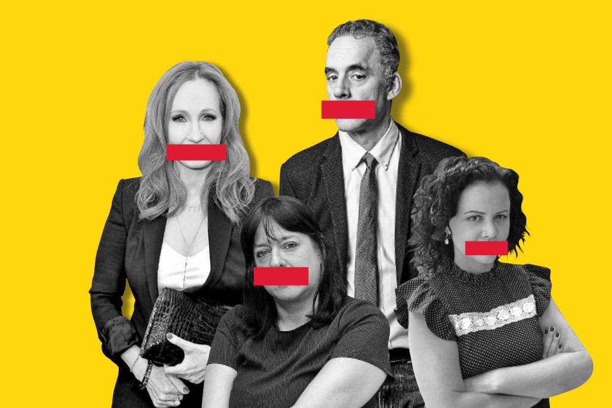 <p>From left clockwise: JK Rowling, Jordan Peterson, Jeanine Cummins, Julie Burchill</p> (ES Composite)