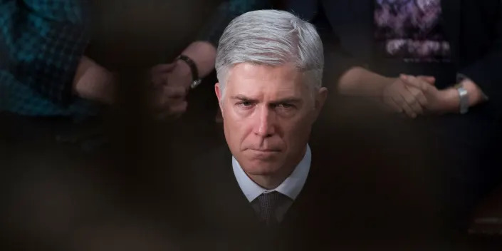 Supreme Court Justice Neil Gorsuch is seen in the House chamber during President Donald Trump's State of the Union address to a joint session of Congress on January 30, 2018.