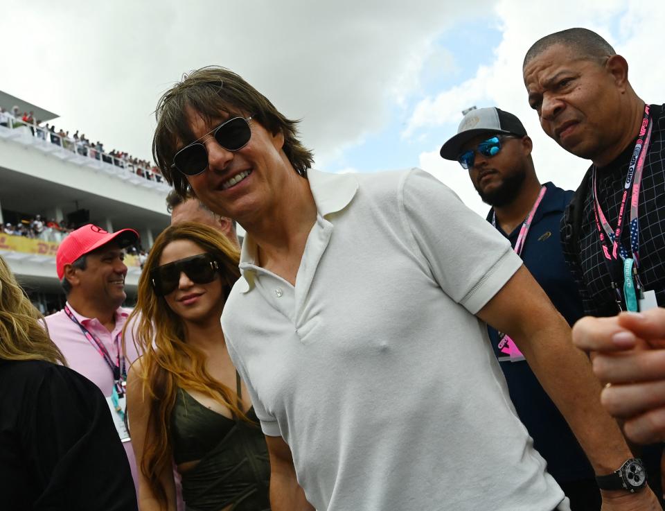 US actor Tom Cruise attends the 2023 Miami Formula One Grand Prix at the Miami International Autodrome in Miami Gardens, Florida, on May 7, 2023. (Photo by CHANDAN KHANNA / AFP) (Photo by CHANDAN KHANNA/AFP via Getty Images)