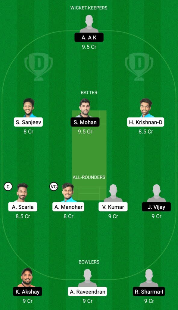 MRC vs KDC Dream11 Prediction Fantasy Cricket Tips Dream11 Team Kerala Club Championship 