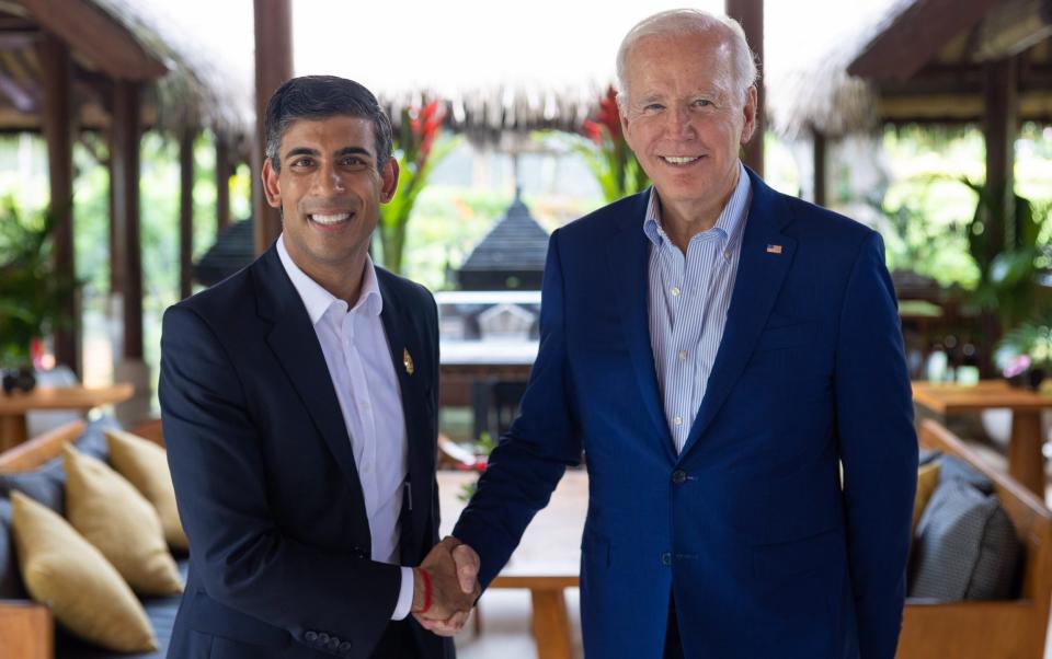 Prime Minister Rishi Sunak pictured with the President Joe Biden during a bilateral meeting at the G20 in 2022 - No 10 Downing Street/Simon Walker