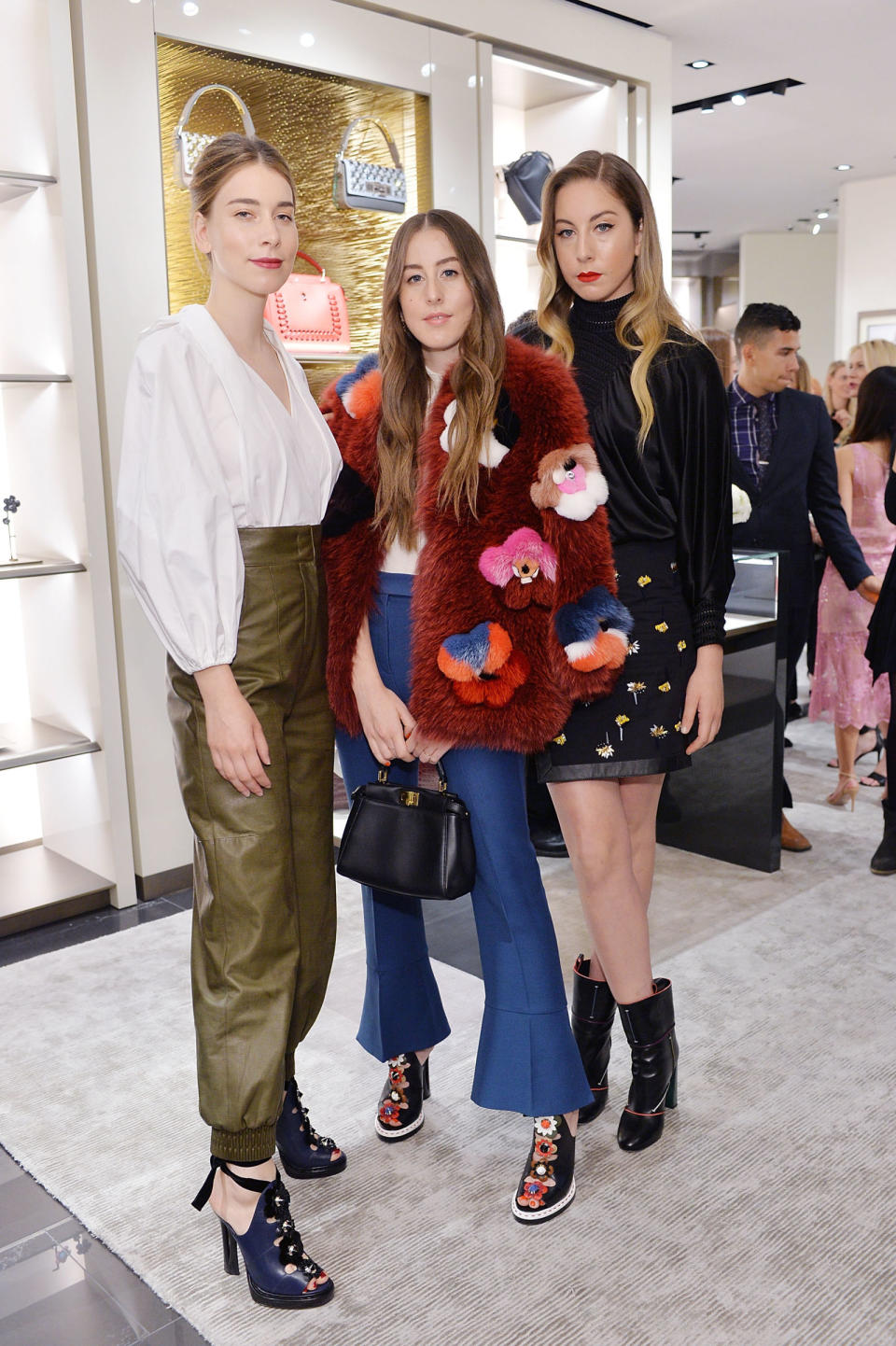 <p>Danielle, Alana and Este Haim wear Fendi in Beverly Hills, March 2016.</p>