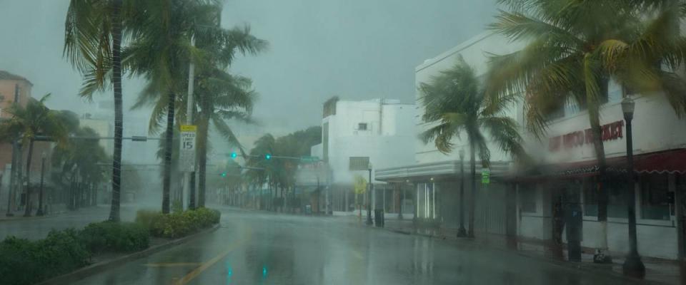 USA. FLORIDA. MIAMI BEACH, SEPTEMBER 2017: City of Miami Beach, hurricane Irma. Florida. USA.