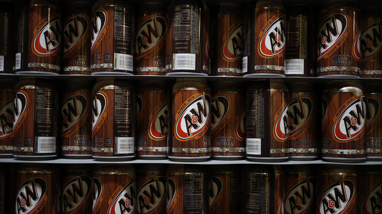 Root beer on shelf