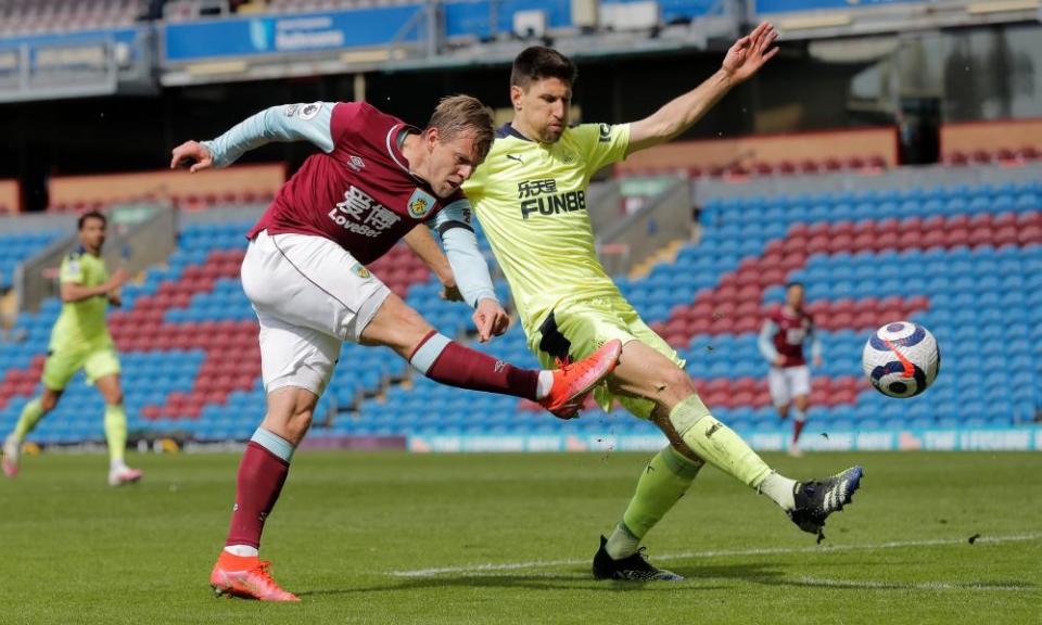 Matej Vydra (left) opened the scoring for Burnley.