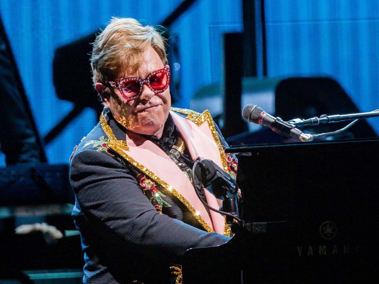 Musician Sir Elton John performing at Peth, Western Australia, 30 November, 2019: EPA/Tony McDonough