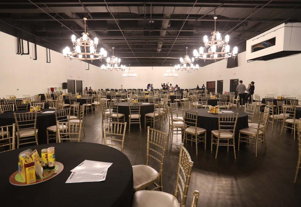 The renovated banquet hall inside House Three Thirty during the Ultimate Taco Tuesday event hosted by the LeBron James Family Foundation and Old El Paso last month in Akron.