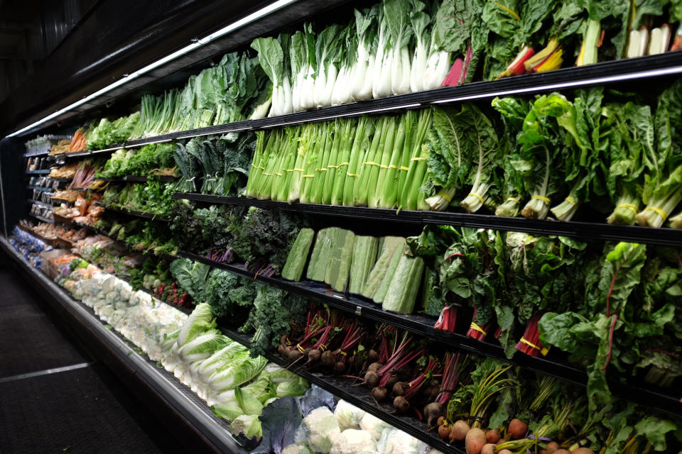 We are used to seeing aisles of perfect fruit and vegetables in grocery stores. (baranozdemir via Getty Images)