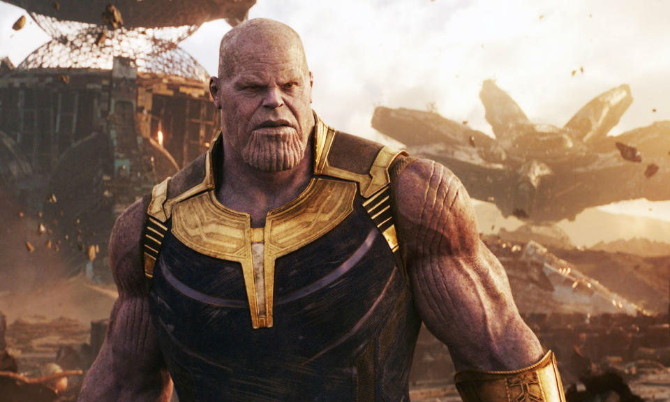 The Thanos actor revealed details of a scene where his character comes face to face with the Avengers including Captain Marvel.



