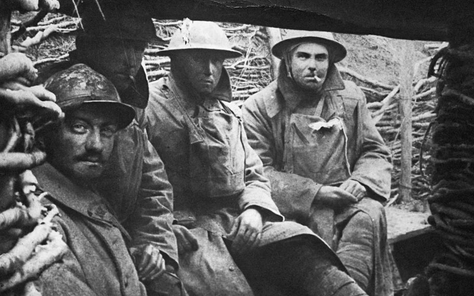 First World War British soldiers in a trench - Universal History Archive/Universal Images Group via Getty