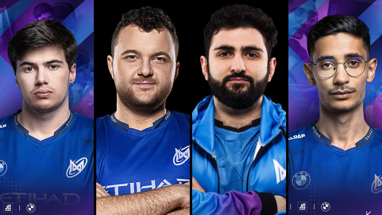Nigma Galaxy announced sweeping changes to its Dota 2 roster as MinD_ContRoL, Yuma, and Mikey have parted ways with the team while GH has taken a break from competitive play. (Photos: Nigma Galaxy)