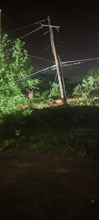 Images of damage near Shady Heights Road and Catherine Heights Road in Hot Springs from Jessica LeAnn Johnson