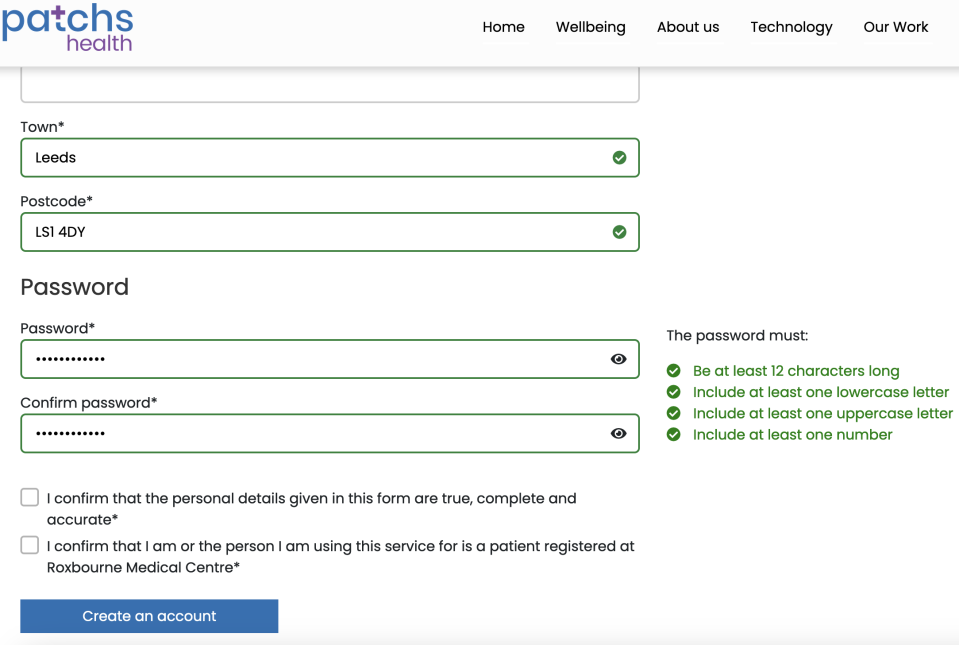 Patchs: Sign-up