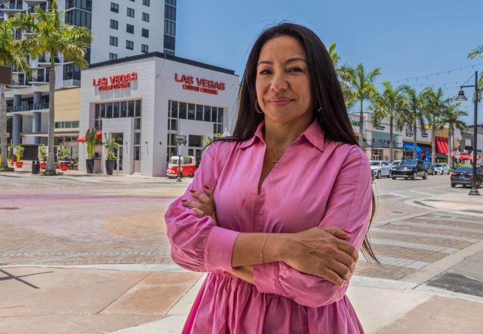 Irina Vilariño, copropietaria de Las Vegas Cuban Cuisine Restaurants en Doral, es candidata al asiento 3 del Concejo Municipal de Doral, el martes 15 de mayo de 2024.