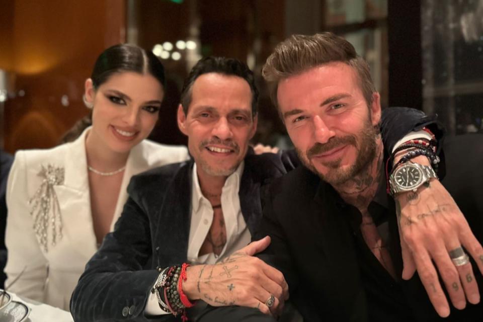 Nadia Ferreira, Marc Anthony and David Beckham: Nadia Ferreira, Marc Anthony and David Beckham (Instagram)