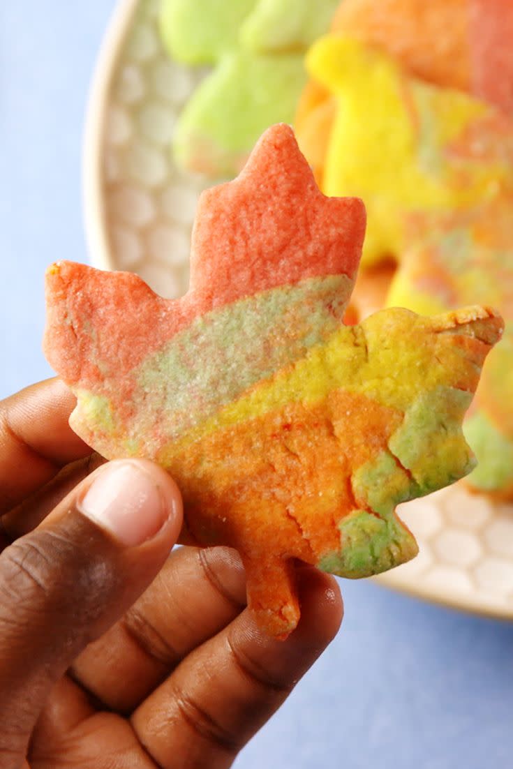 <p>Why should pumpkins and ghosts get all the love today?</p><p>Get the recipe from <a href="https://www.delish.com/cooking/recipe-ideas/recipes/a56046/leaf-cookies-recipe/" rel="nofollow noopener" target="_blank" data-ylk="slk:Delish;elm:context_link;itc:0;sec:content-canvas" class="link ">Delish</a>. </p>