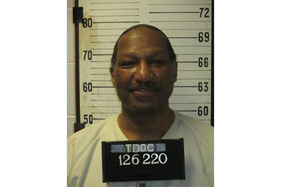 This booking photo provided by the Tennessee Department of Corrections via their Flickr page shows Byron Black. Tennessee's conservative attorney general and Nashville's liberal district attorney are at odds over the possible commutation of a death sentence, in this case whether an inmate is intellectually disabled, precluding him from being executed. The case involves Black, a 66-year-old inmate convicted in the 1988 shooting deaths of girlfriend Angela Clay, 29, and her two daughters, Latoya, 9, and Lakeisha, 6. (Tennessee Department of Corrections via AP)