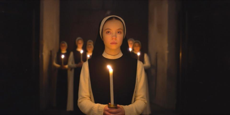 In “Immaculate,” Sweeney, 26, plays Sister Cecilia, who joins a Roman convent but is ultimately tested when it is revealed that she has been chosen to become the vessel for the next immaculate conception against her will. Courtesy Everett Collection