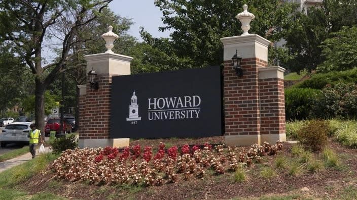 An electronic signboard welcomes people to the Howard University campus in Washington, which is digitizing a major collection of Black newspaper archives. (Photo: Jacquelyn Martin/AP, File)