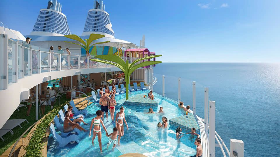 The ship will be home to the world's largest water park at sea. - Royal Caribbean International