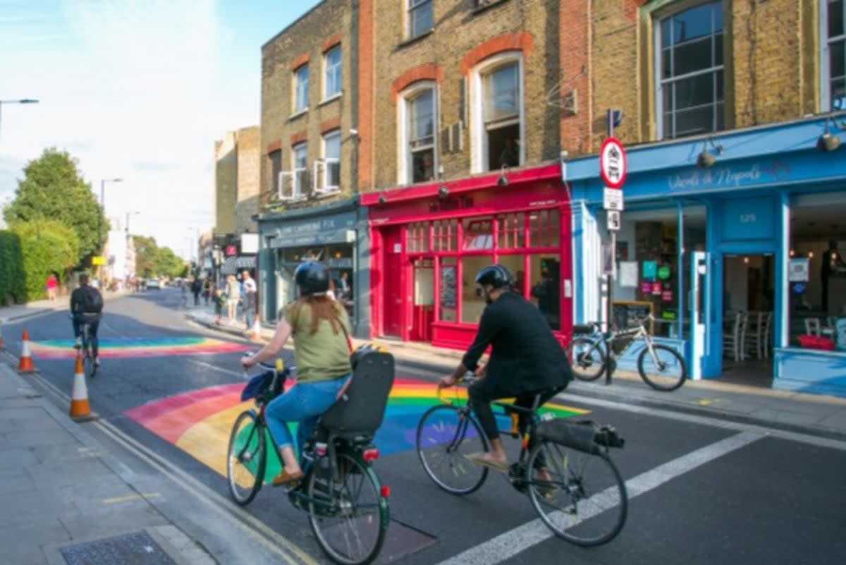 Cyclists using Stoke Newington Church Street, where a low traffic neighbourhood has been introduced (Hackney Council)