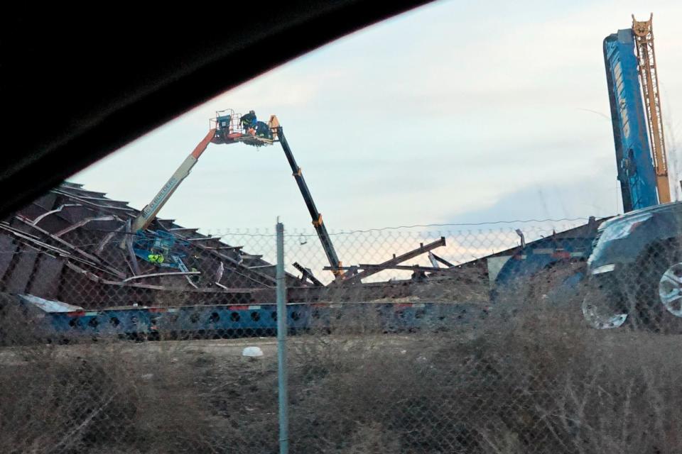 PHOTO: Authorities respond to the scene of a reported building collapse near the Boise Airport on Jan. 31, 2024, in Boise, Idaho. (Terra Furman via AP)