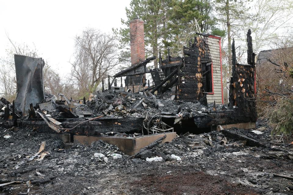 A fire destroyed the home at 22 Trafton Lane in Kittery, Maine, early morning on Friday, May 5, 2023. The home belonged to longtime resident and well-known dancer and artist Dean Diggins.