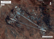 Shayrat Airfield in Homs, Syria in an image released by the Pentagon after announcing U.S. forces conducted a cruise missile strike against the Syrian Air Force airfield. DigitalGlobe/Courtesy U.S. Department of Defense