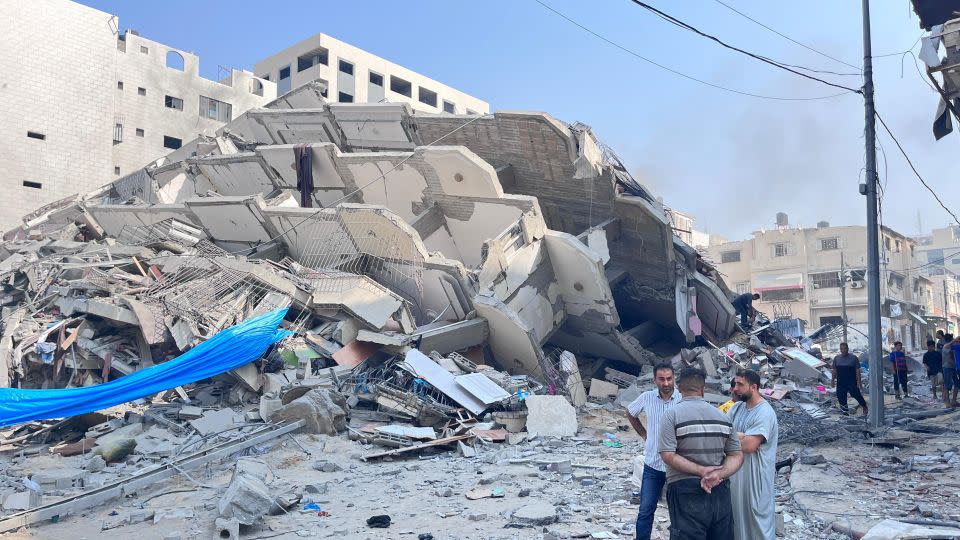 Aftermath of Israeli strikes in Gaza on Sunday. - Ibrahim Dahman/CNN