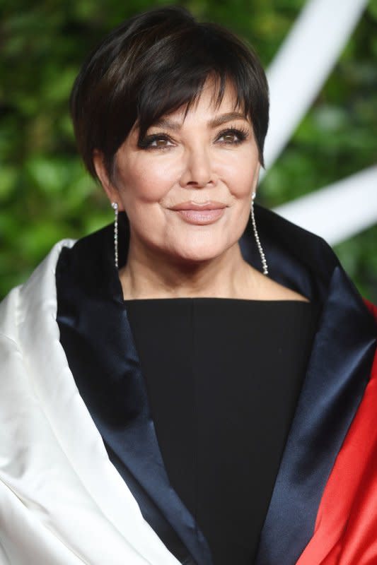 Kris Jenner attends The Fashion Awards at Royal Albert Hall in London on November 29, 2021. She turns 68 on November 5. File Photo by Rune Hellestad/UPI