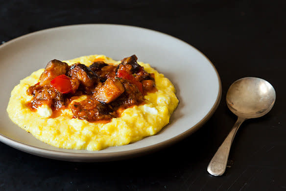 <strong>Get <a href="http://food52.com/recipes/18519-yotam-ottolenghi-s-sweet-corn-polenta-with-eggplant-sauce" target="_blank">Yotam Ottolenghi's Sweet Corn Polenta With Eggplant Sauce</a> recipe by Genius Recipes from Food52</strong>