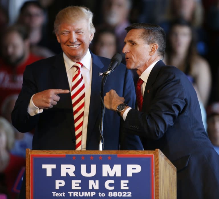 President Donald Trump and his former national security adviser Michael Flynn on the campaign trail in 2016