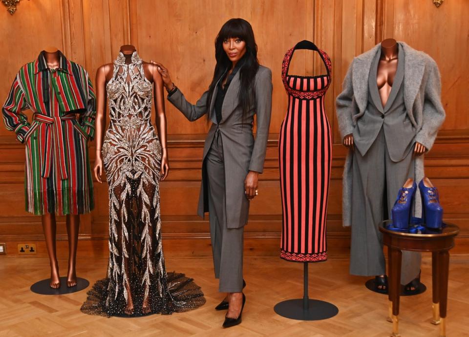 Naomi Campbell attends the press launch for the V&A's upcoming 