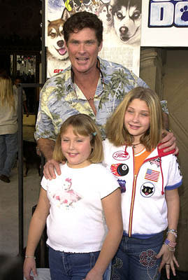 David Hasselhoff and daughters at the Hollywood premiere of Snow Dogs