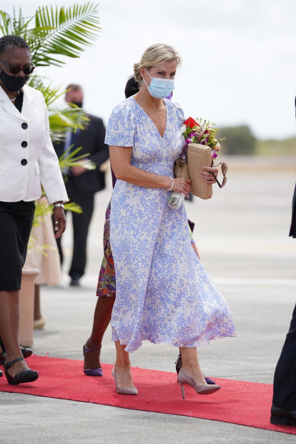 The Countess of Wessex at VC Bird International Airport, Antigua and Barbuda (Joe Giddens/PA) (PA Wire)