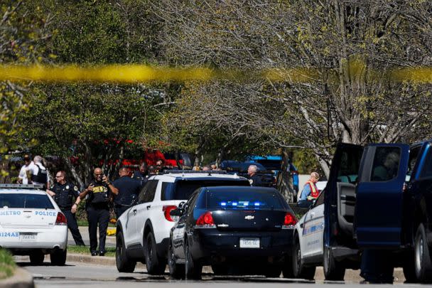 PHOTO: Police work near the scene of a mass shooting at the Covenant School, March 27, 2023, in Nashville, Tenn. (Brett Carlsen/Getty Images)