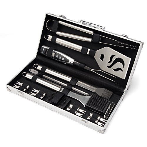 71) 20-Piece Grilling Tool Set with Aluminum Case