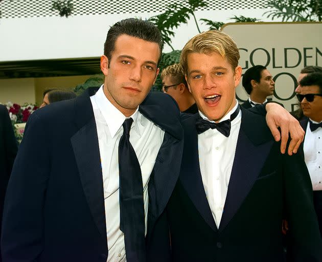 Ben Affleck and Matt Damon at the Golden Globes in 1998 following their success with 