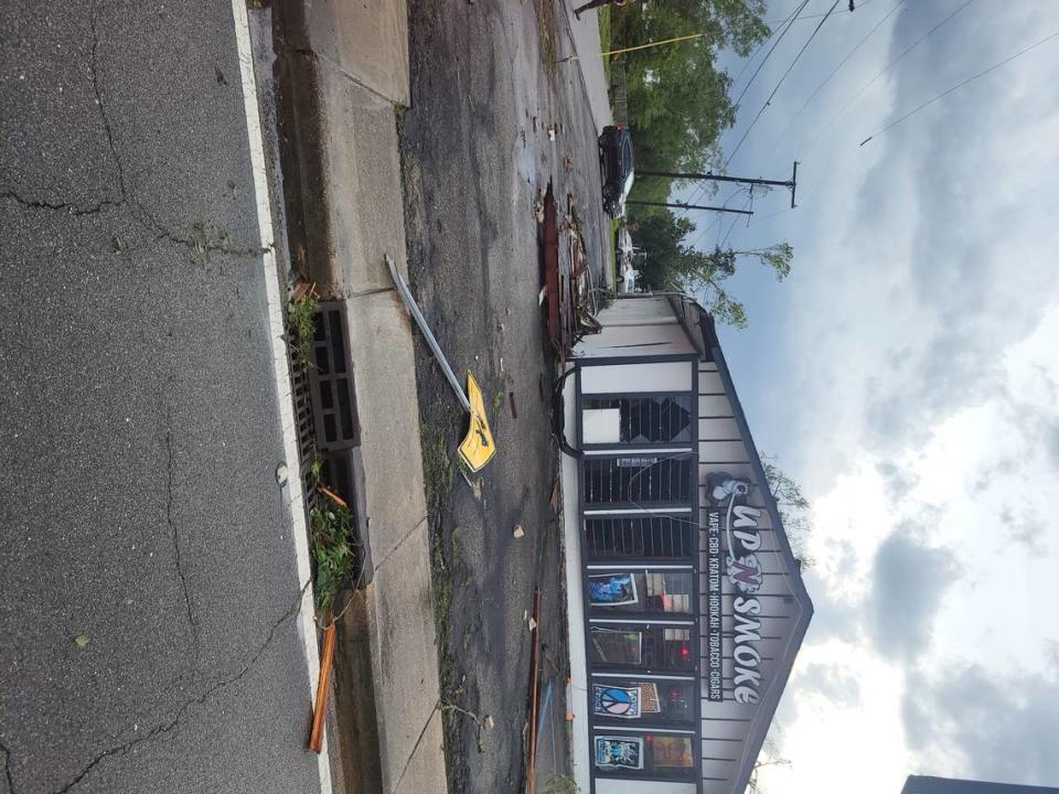 Up N Smoke in Moss Point sustains heavy damage when a tornado ripped through the area on June 19, 2023.