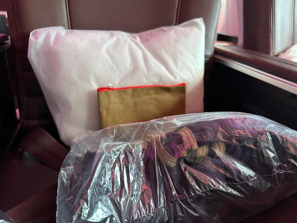 Premium Class amenities kit, Dan Koday, " I was one of the first people to see Virgin Atlantic's newest aircraft that will fly between NYC and London."