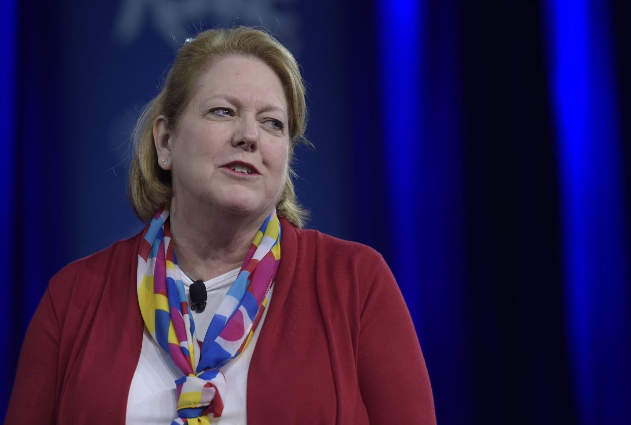 Ginni Thomas, wife of Supreme Court Justice Clarence Thomas, speaks at the Conservative Political Action Conference (CPAC) in Oxon Hill, Md., Feb. 23, 2017. 